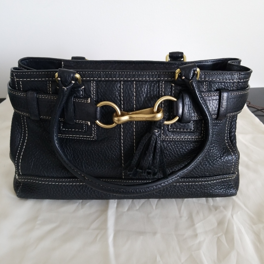 Coach Black Pebbled Leather Handbag